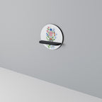 GARDEN GUARDIAN Round Art Shelf In Black Finish