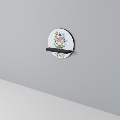 GARDEN GUARDIAN Rund konsthylla i svart finish