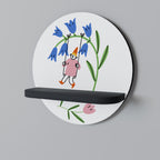 GARDEN JOY Rund konsthylla i svart finish