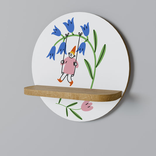 GARDEN JOY Rund Konsthylla I Ekeffekt