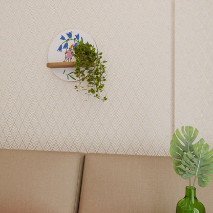 GARDEN JOY Rund Konsthylla I Ekeffekt
