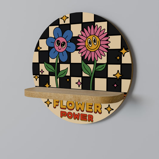 FLOWER POWER Rund Konsthylla I Ekeffekt