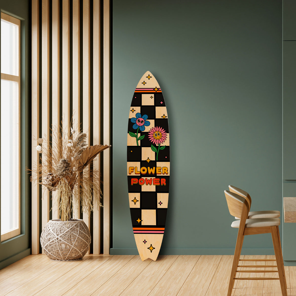 FLOWER POWER Surfboard Decorative Panel