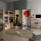 GOLDEN GLOW MEDITATION Dekorativ rumsavdelare – 5 paneler