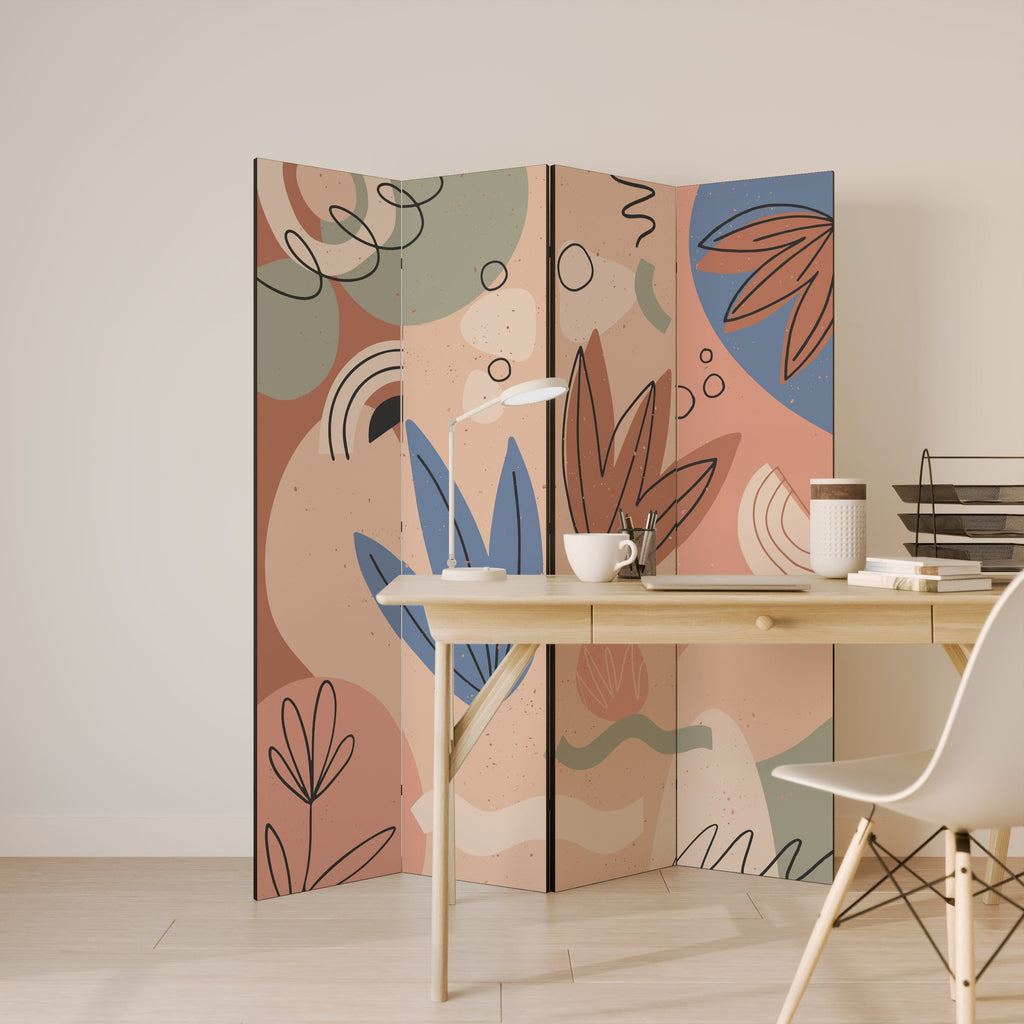 PASTEL DESTINY Dekorativ rumsavdelare med 4 paneler