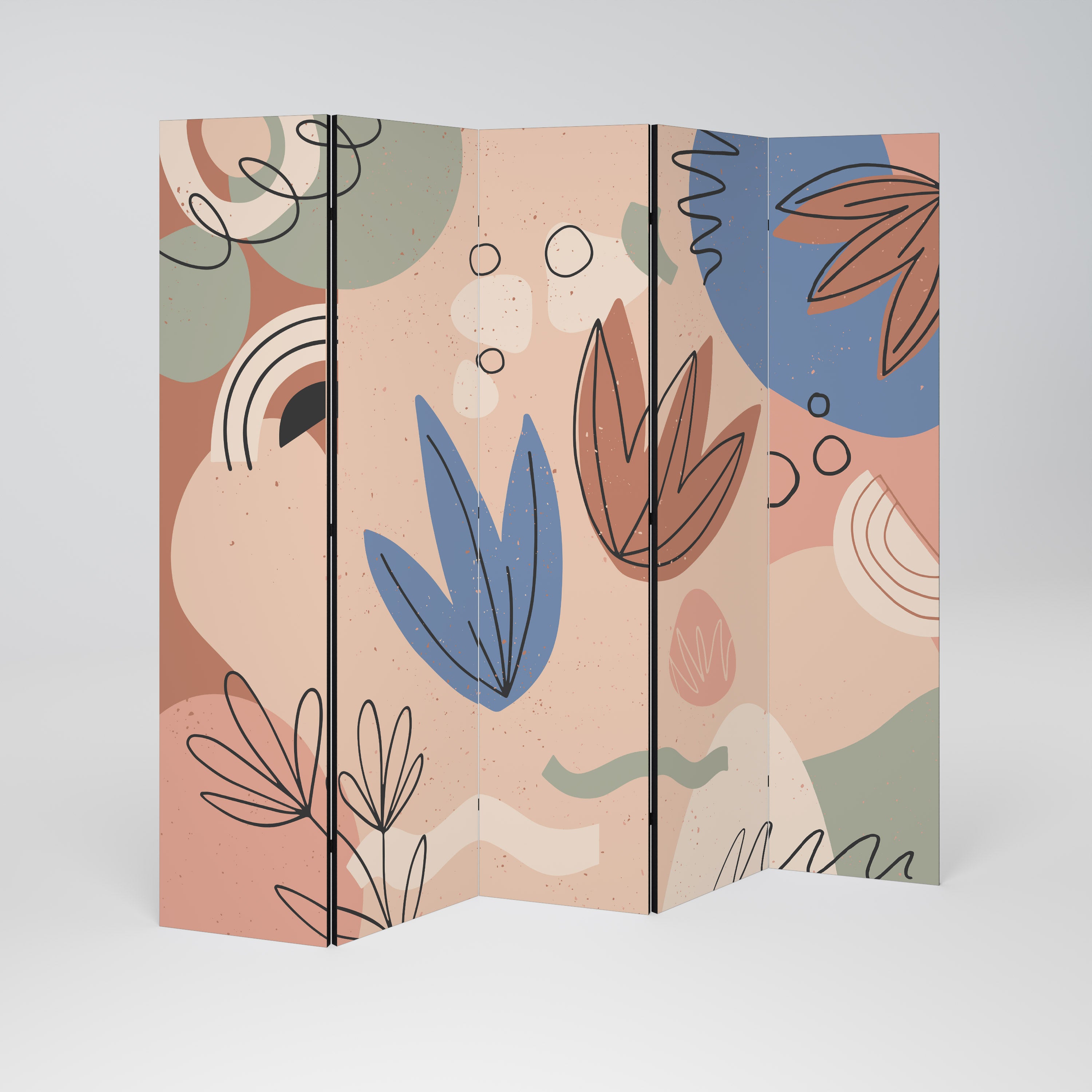 PASTEL DESTINY Dekorativ rumsavdelare – 5 paneler