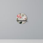 FLORAL GRACE Round Art Shelf In Black Finish