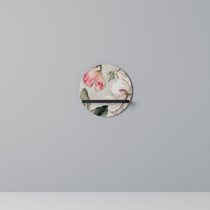 FLORAL GRACE Rund konsthylla i svart finish