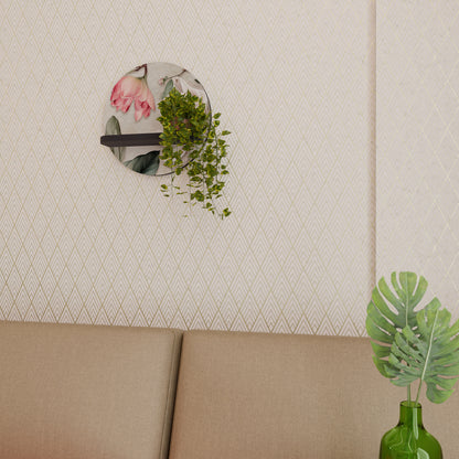 FLORAL GRACE Rund konsthylla i svart finish
