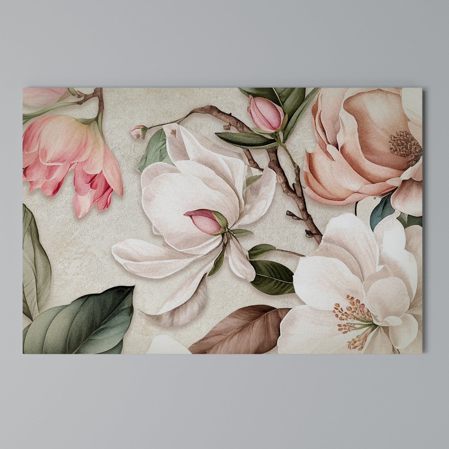 FLORAL GRACE Horizontal Canvas Print