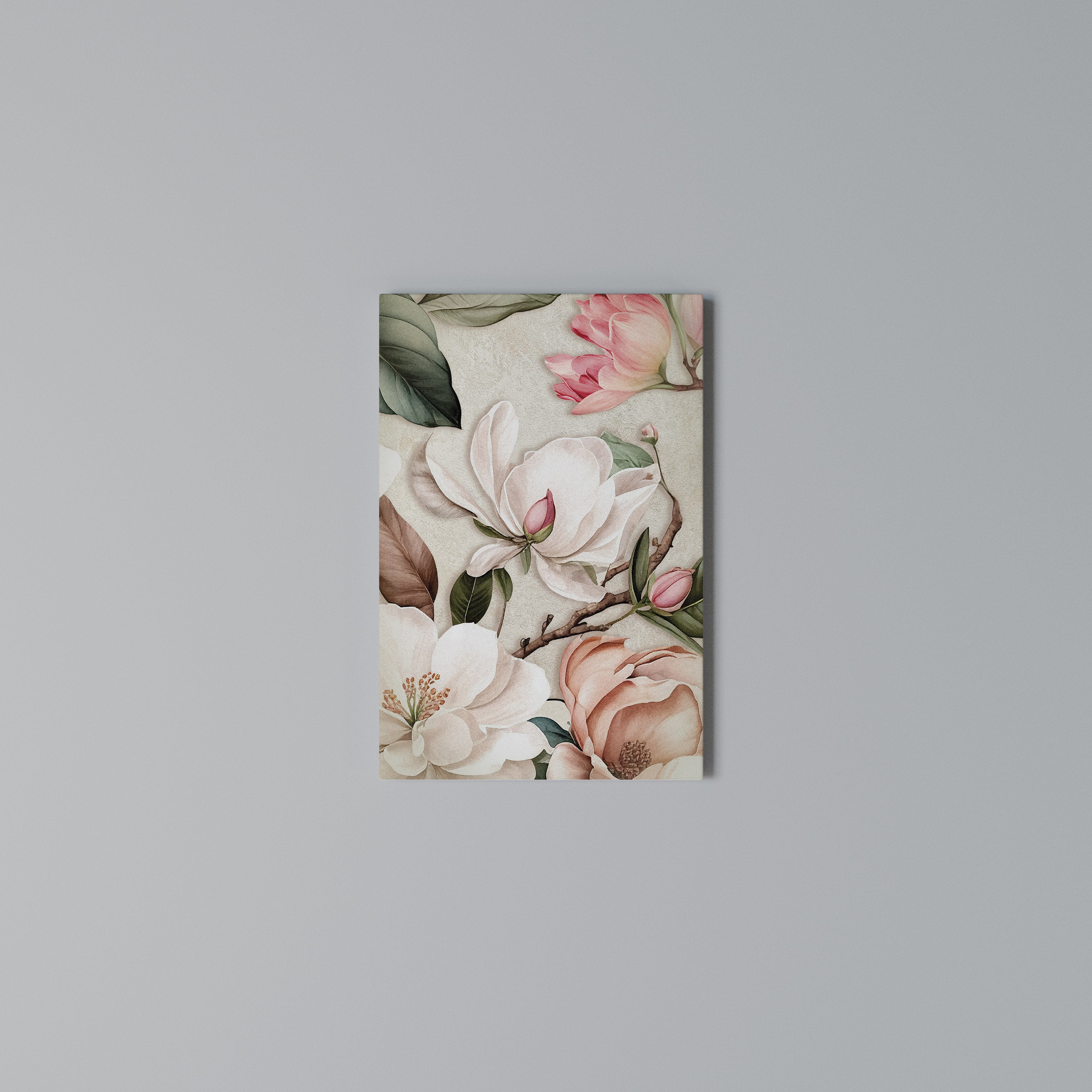 FLORAL GRACE Vertical Canvas Print