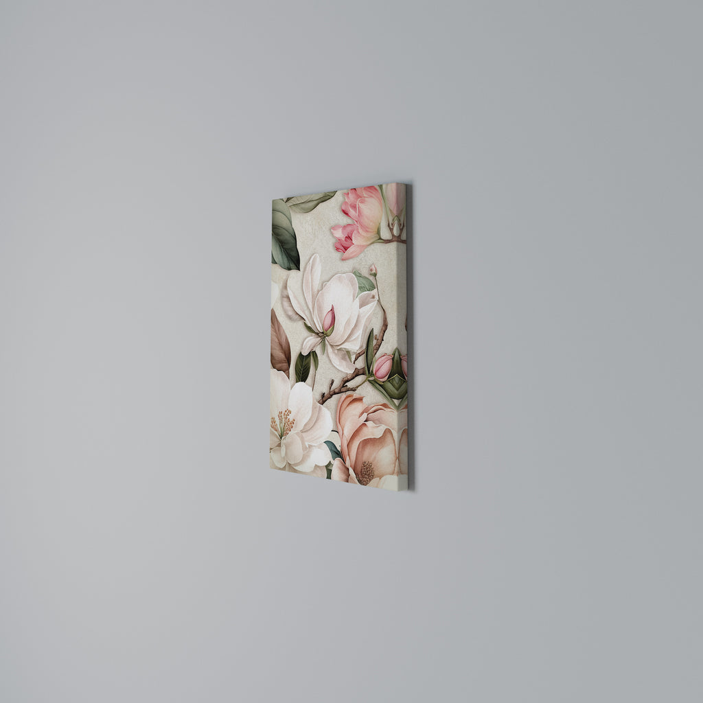 FLORAL GRACE Vertical Canvas Print