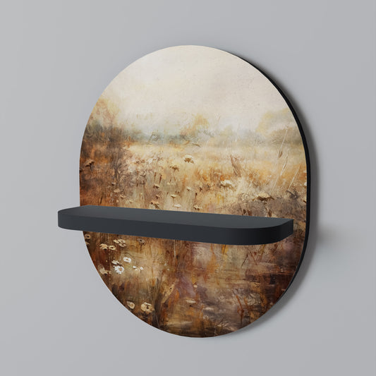 TRANQUIL FIELD Oval konsthylla i svart finish