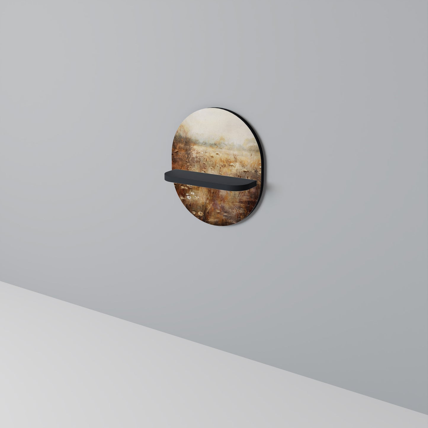TRANQUIL FIELD Oval konsthylla i svart finish