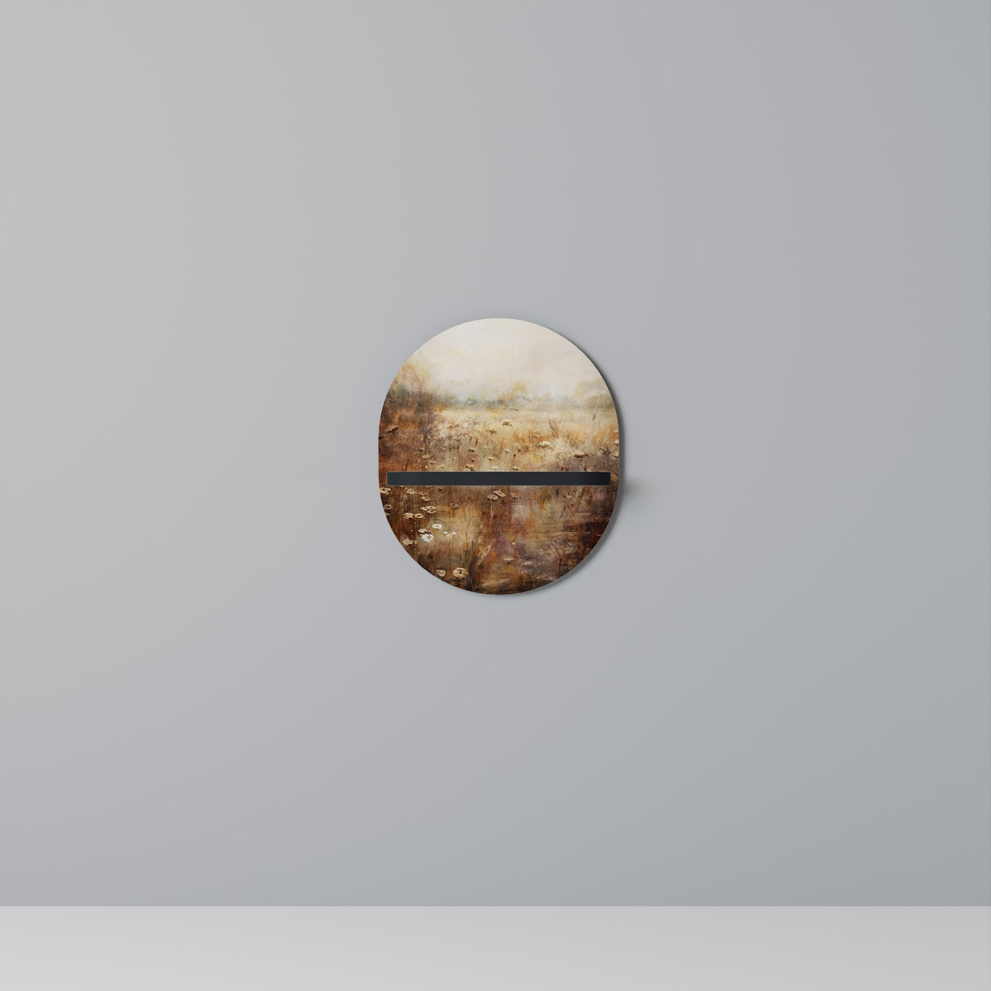 TRANQUIL FIELD Oval konsthylla i svart finish
