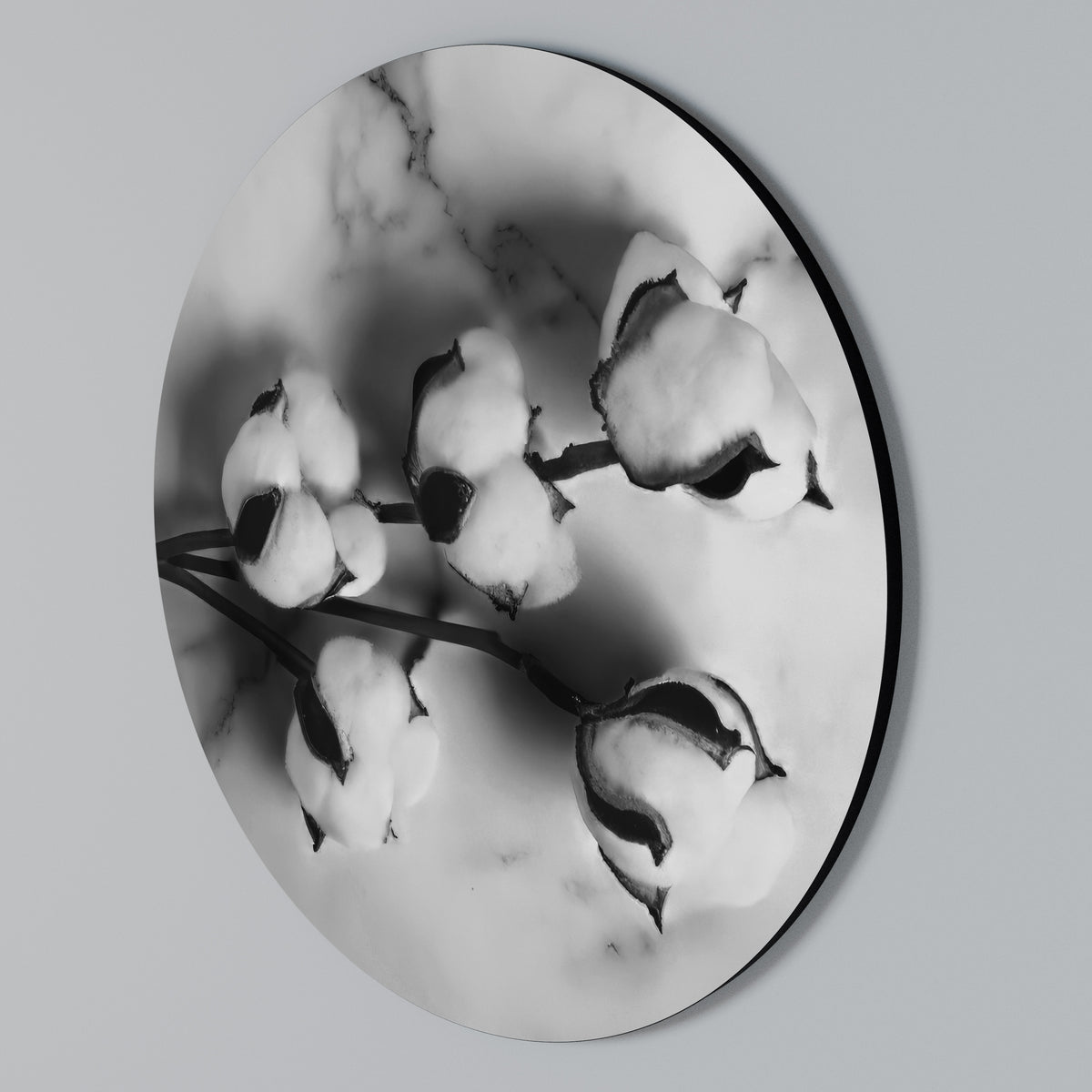 MONOCHROME COTTON DREAMS Rund väggdekor