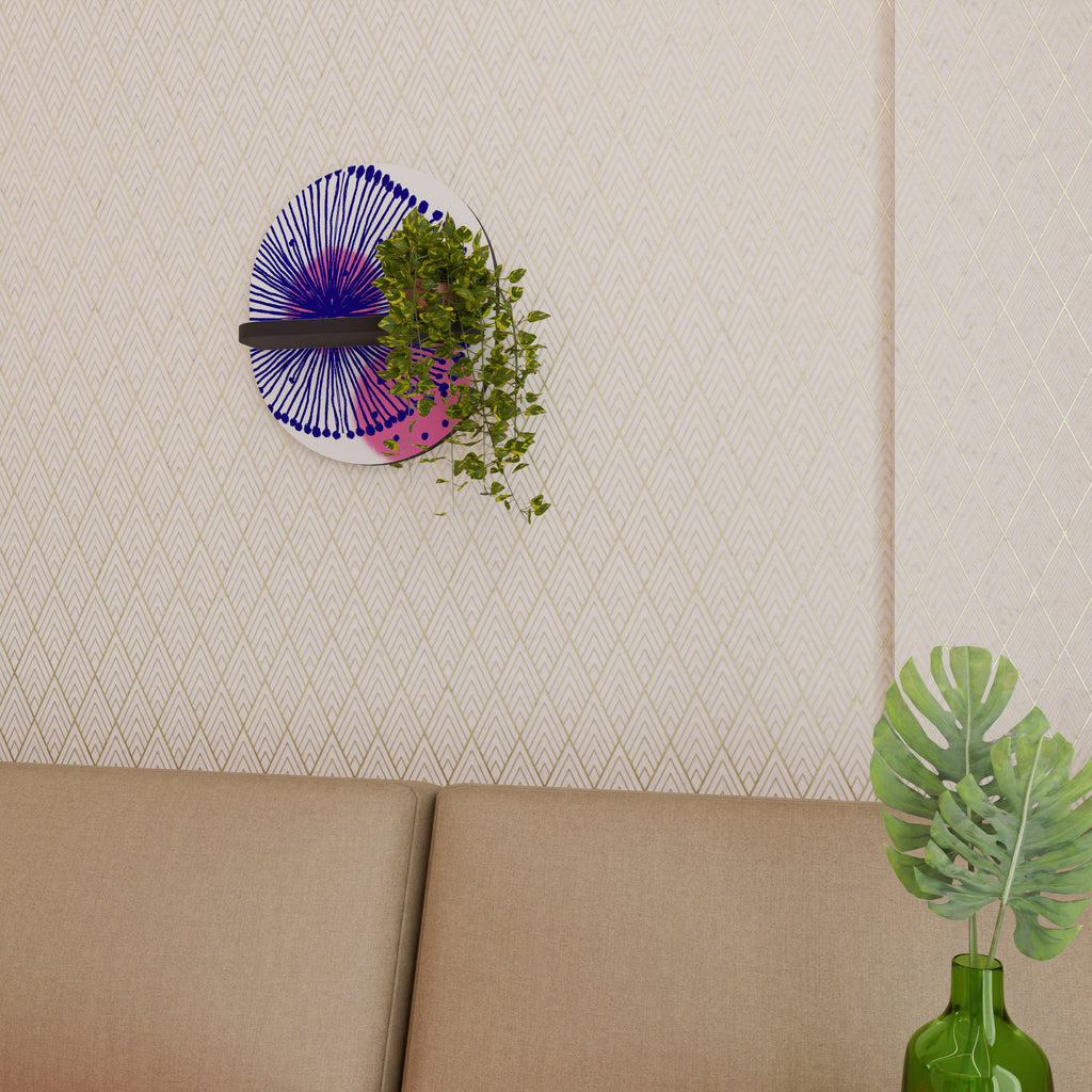 MAGIC NATURE Oval konsthylla i svart finish