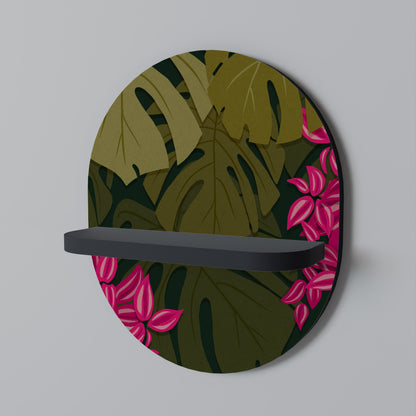 TROPICAL BEAUTY Oval konsthylla i svart finish
