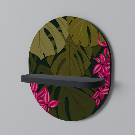 TROPICAL BEAUTY Oval konsthylla i svart finish