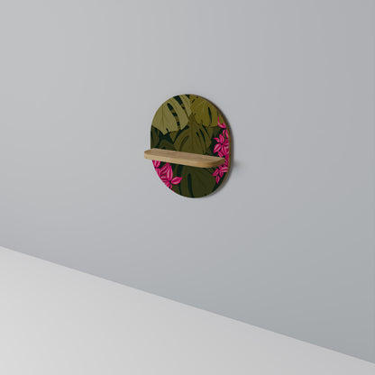 TROPICAL BEAUTY Oval konsthylla i ekeffekt