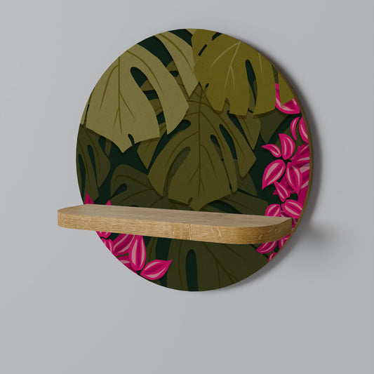TROPICAL BEAUTY Rund konsthylla i ekeffekt