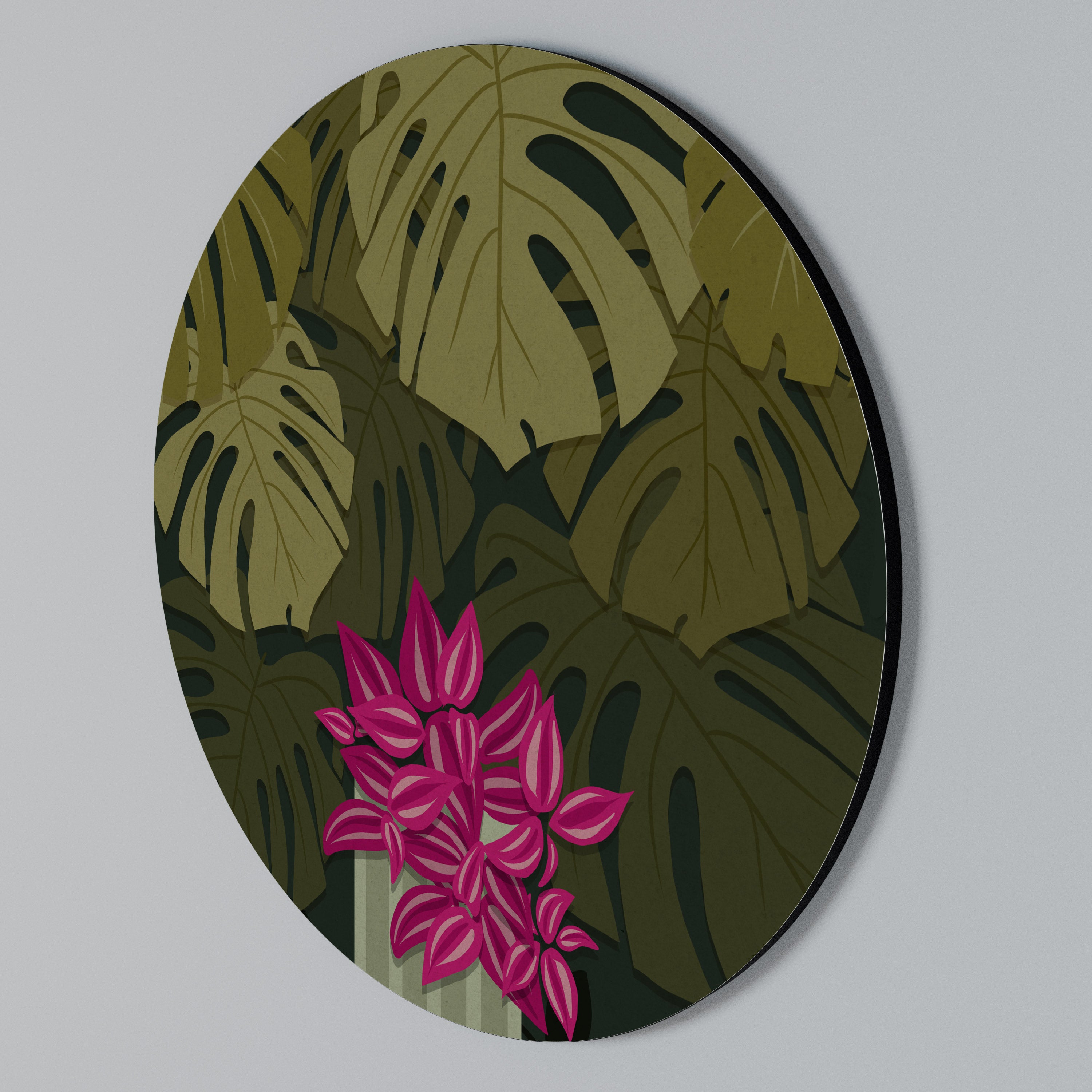 TROPICAL BEAUTY Rund väggdekor