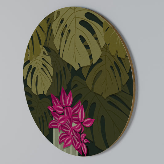 TROPICAL BEAUTY Rund väggdekor
