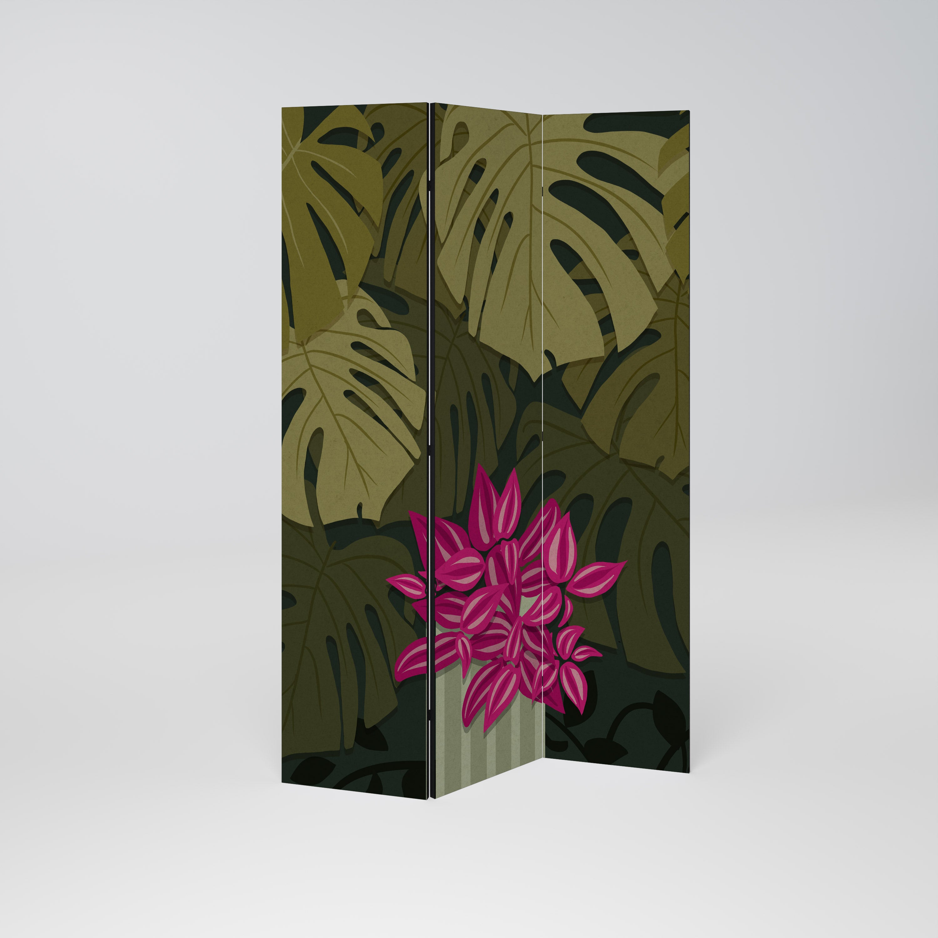 TROPICAL BEAUTY Dekorativ rumsavdelare – 3 paneler