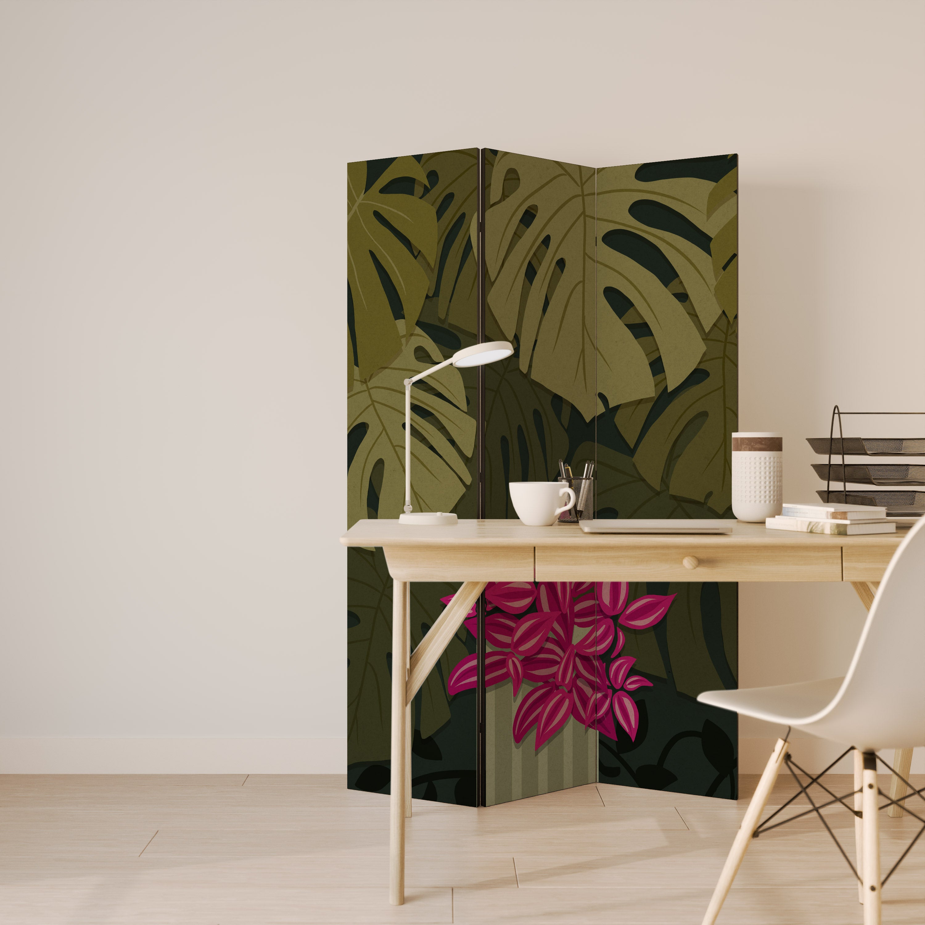 TROPICAL BEAUTY Dekorativ rumsavdelare – 3 paneler