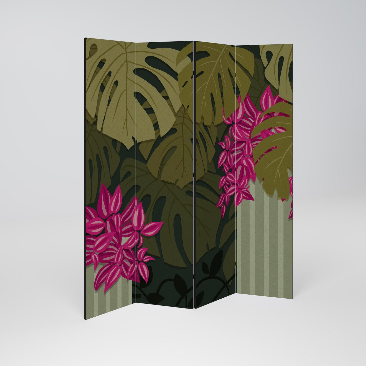 TROPICAL BEAUTY Decorative 4-Panel Room Divider