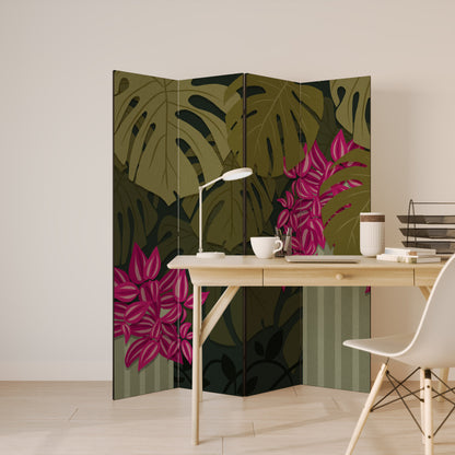 TROPICAL BEAUTY Decorative 4-Panel Room Divider