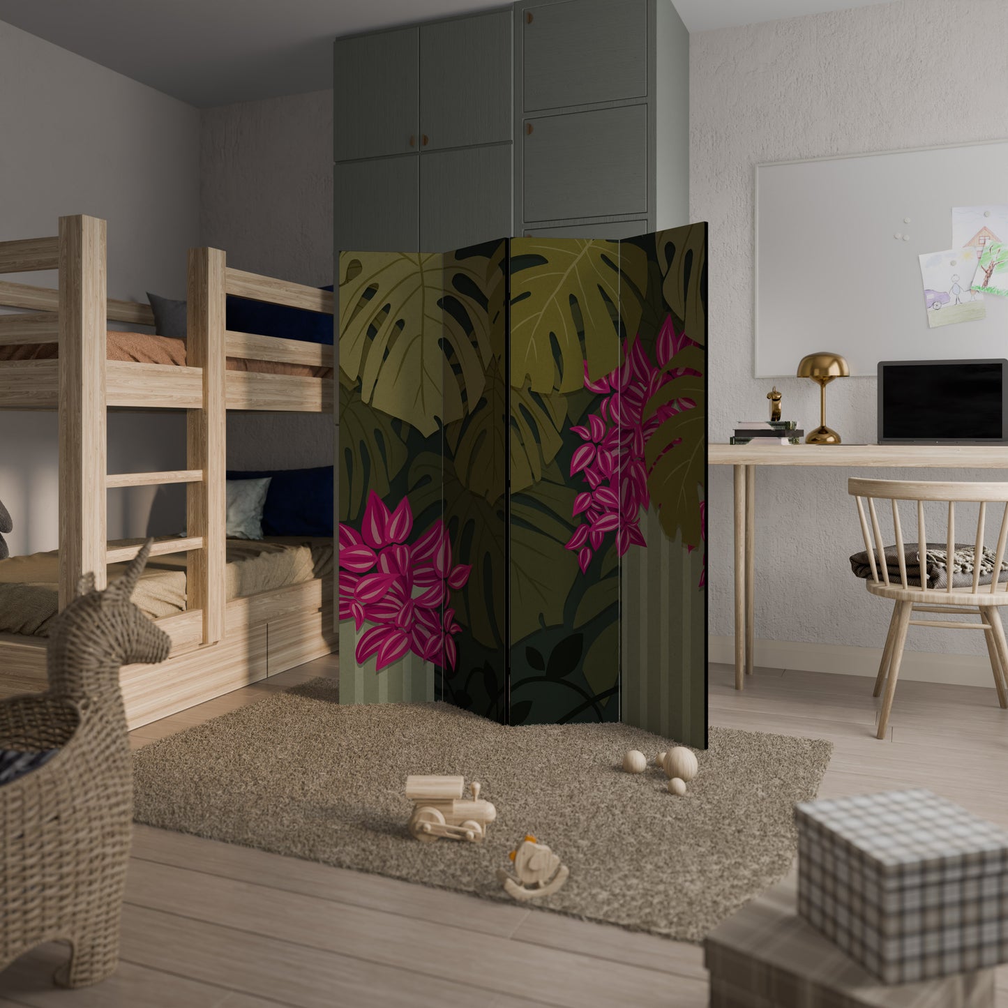 TROPICAL BEAUTY Rumsavdelare 4 paneler