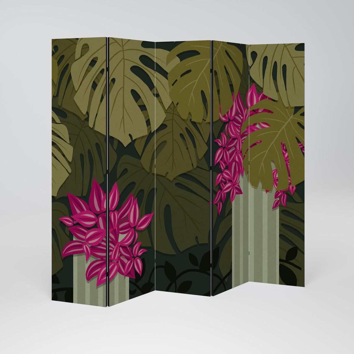 TROPICAL BEAUTY Dekorativ rumsavdelare – 5 paneler