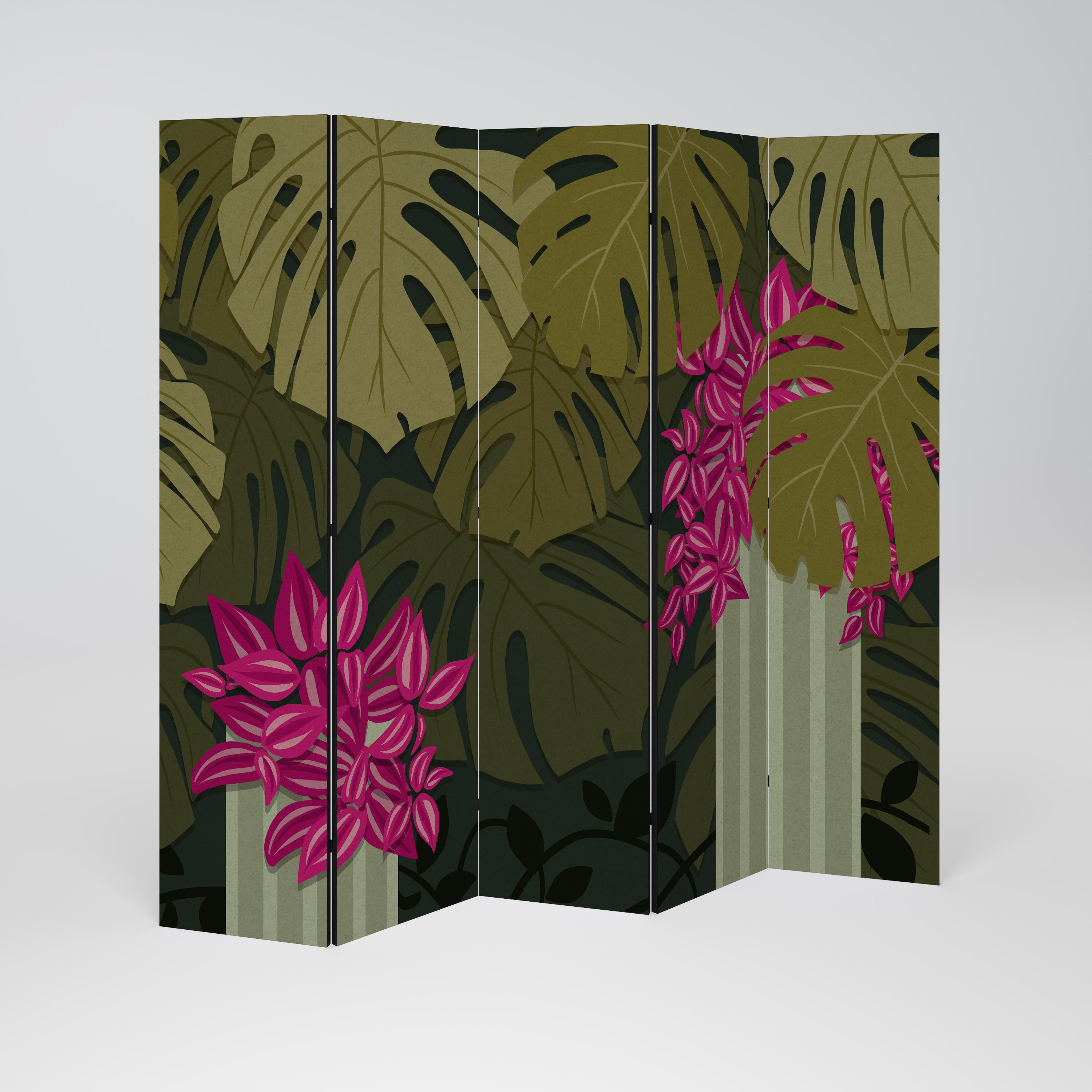 TROPICAL BEAUTY Dekorativ rumsavdelare – 5 paneler