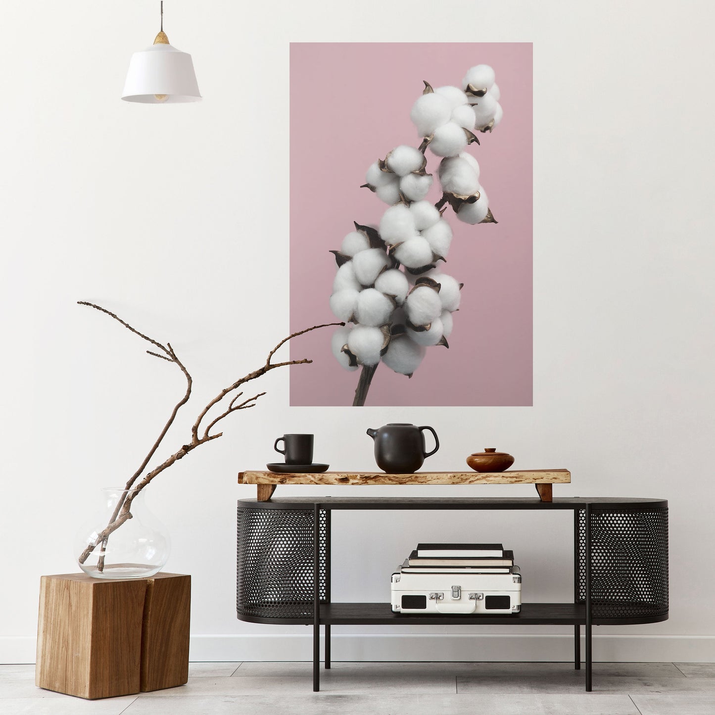 COTTON CLOUDS WHISPER Vertikal affisch med självhäftande mönster