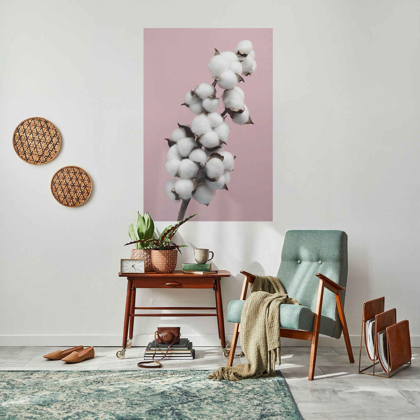 COTTON CLOUDS WHISPER Vertikal affisch med självhäftande mönster