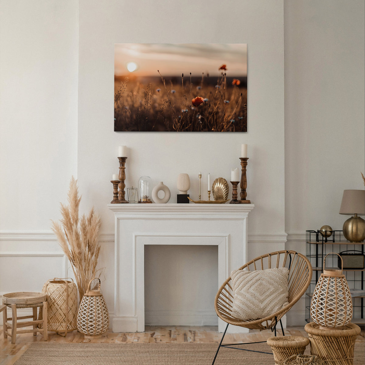 GLOWING MEADOWS AT DUSK Horizontal Canvas Print