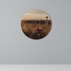 GLOWING MEADOWS AT DUSK Round Wall Art