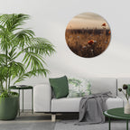 GLOWING MEADOWS AT DUSK Round Wall Art