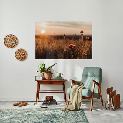 GLOWING MEADOWS AT DUSK Peel and Stick Horizontal Poster