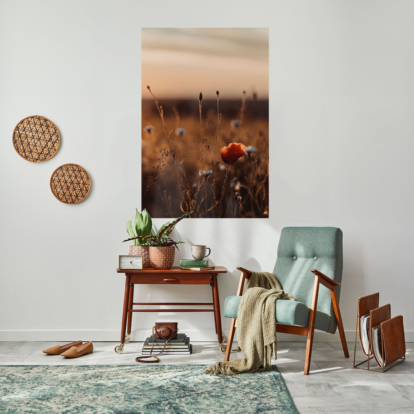 GLOWING MEADOWS AT DUSK Peel and Stick Vertical Poster