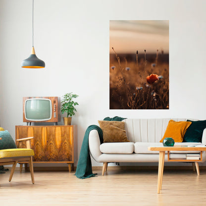 GLOWING MEADOWS AT DUSK Peel and Stick Vertical Poster