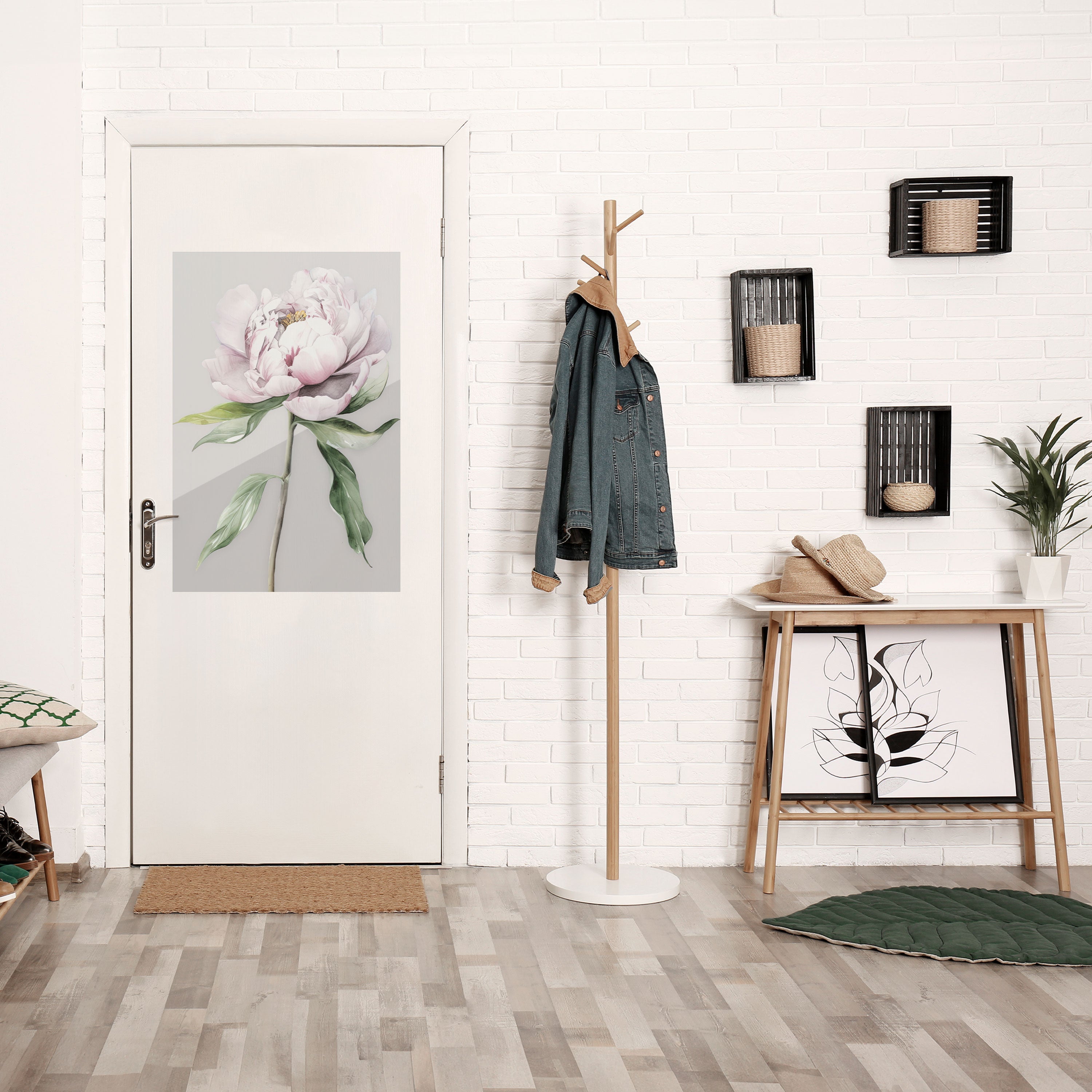 STRÅLANDE BLOMSTERFANTASI Vertikal Poster med självhäftande mönster