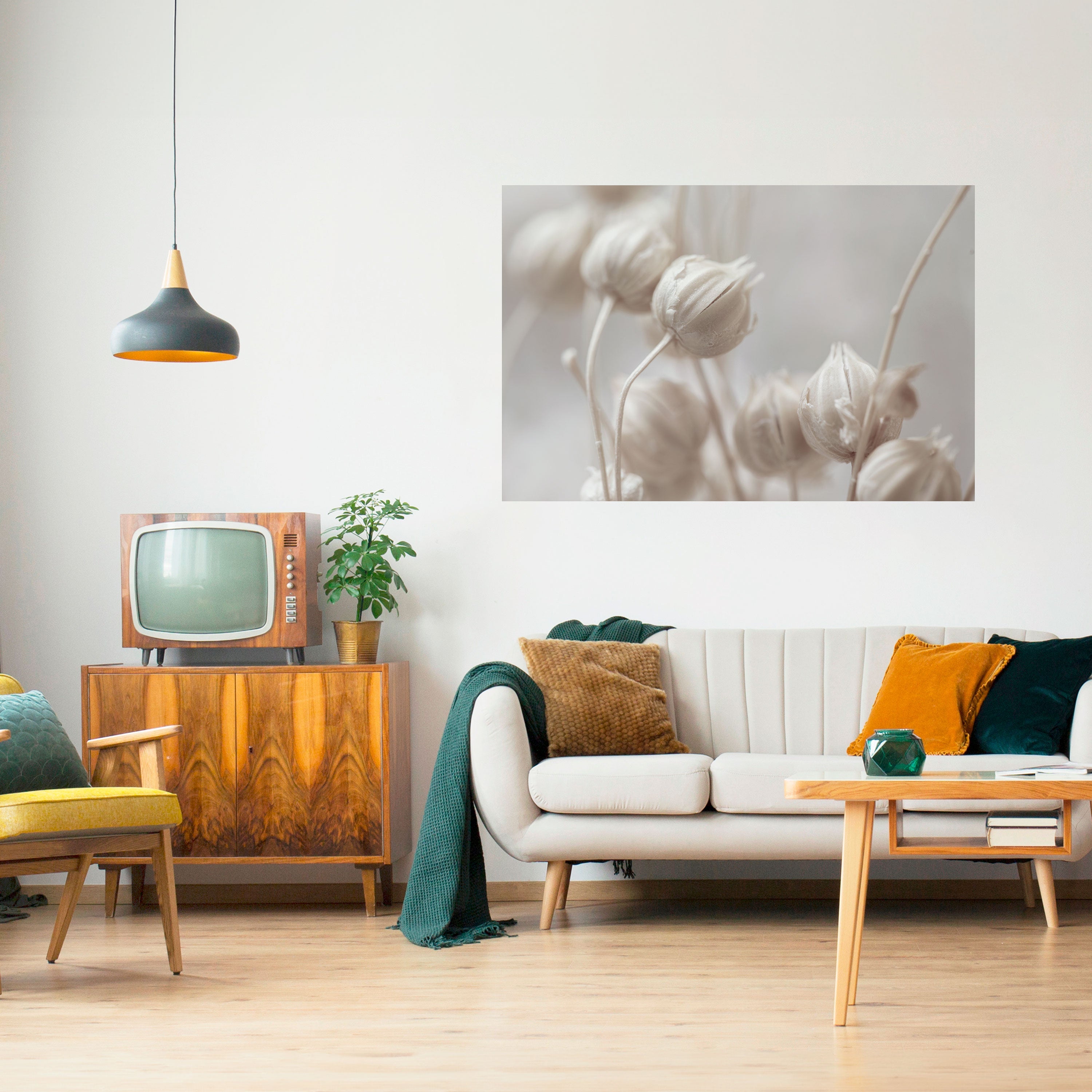 MYSTISK BOTANISK ROUGE Horisontell Poster med självhäftande text