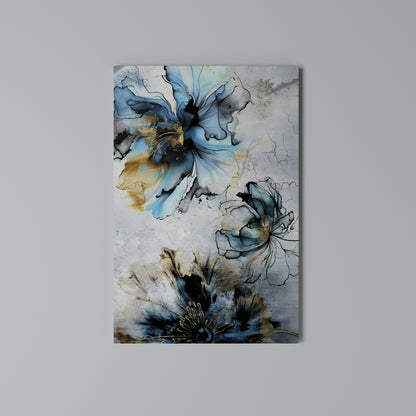 COBALT BLOSSOMS Vertical Canvas Print