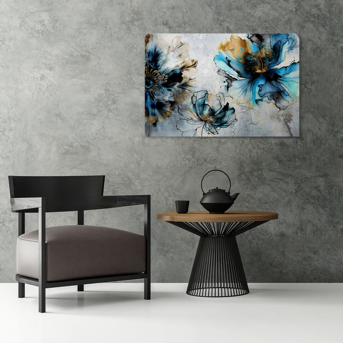 COBALT BLOSSOMS Horizontal Canvas Print