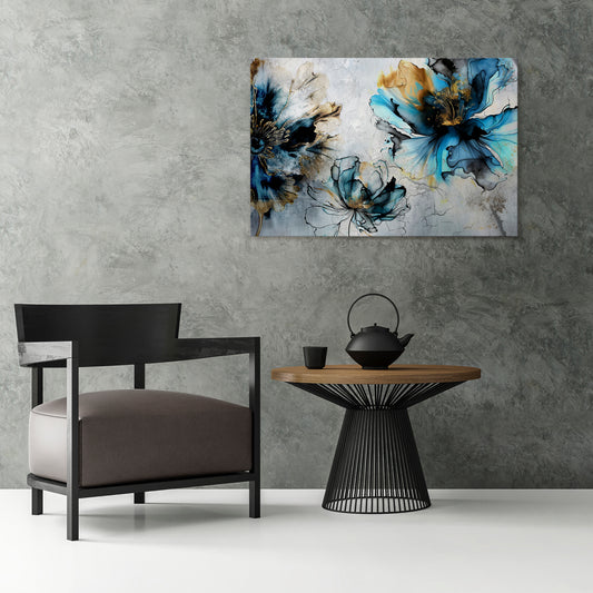 COBALT BLOSSOMS Horizontal Canvas Print
