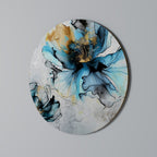 COBALT BLOSSOMS Round Wall Art