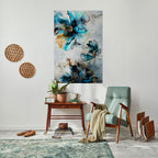 COBALT BLOSSOMS Peel and Stick Vertical Poster