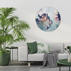 ICY BLOSSOMS Round Wall Art